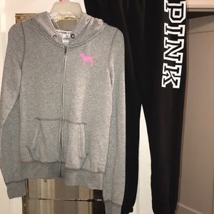 Pink Victoria’s Secret jogging set up